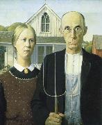 Grant Wood American Gothic oil painting artist